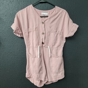 Zara Girls Romper Size 11 12 Pink Utility One Piece